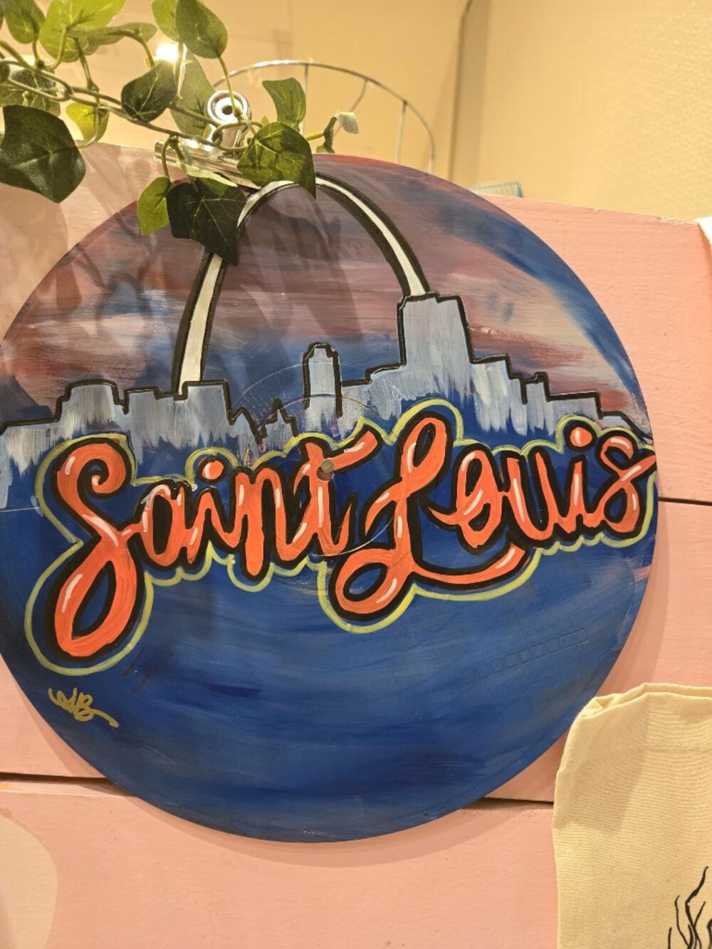 Hand painted vinyl record